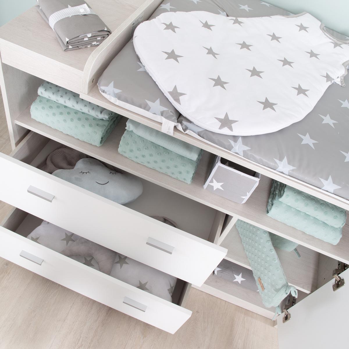 BABYZIMMER-SET Julia 3-teilig - Weiß, Holzwerkstoff (78/80/142cm) - Roba
