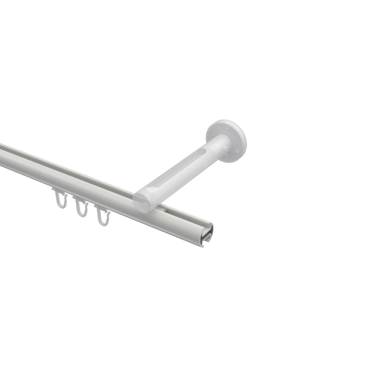GARDINENSTANGE INNENLAUF Siteno Mavell 160 cm, 1-läufig, 20 mm Ø Weiß - Chromfarben/Weiß, Metall (160cm) - INTERDECO