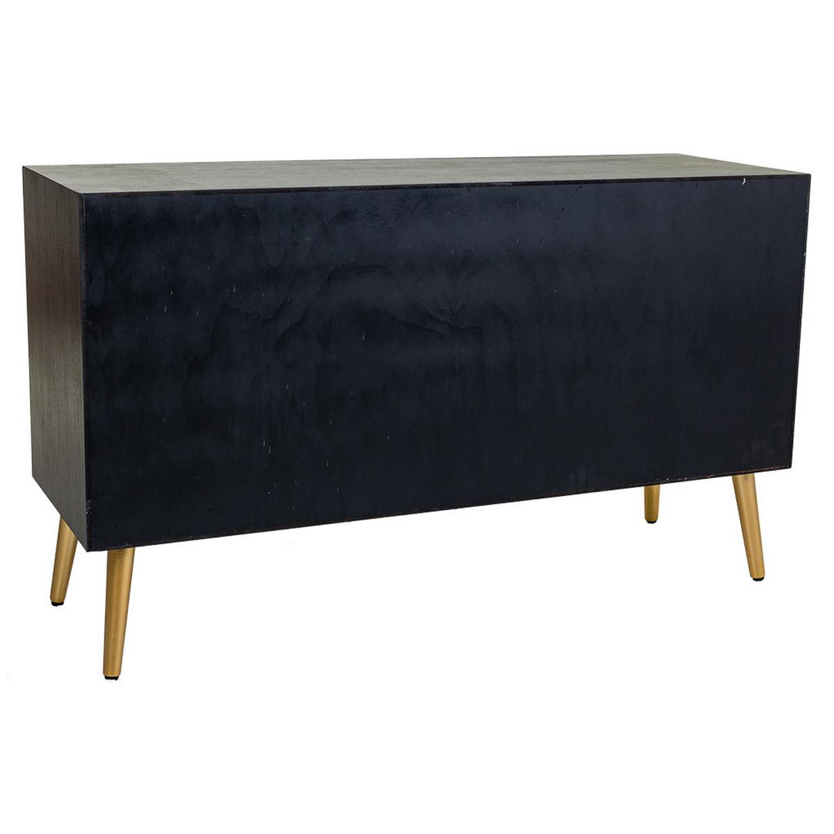SIDEBOARD aus Holz und Netz, Schwarz 120x42x71 - Schwarz, Holz (120/71/41.5cm) - Wanderlust