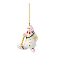 ORNAMENT SCHNEEMANN 2026 Christmas Classics weiß-gold 7,3 x 6,8 x 9,9 cm - Goldfarben/Weiß, Keramik (6.8/9.9/7.3cm) - Villeroy & Boch