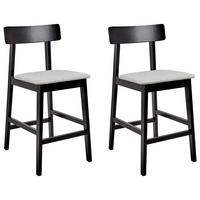 BARHOCKER 2er-Set Schwarz Isanti - Schwarz/Grau, Holz (44/92/51cm) - Beliani
