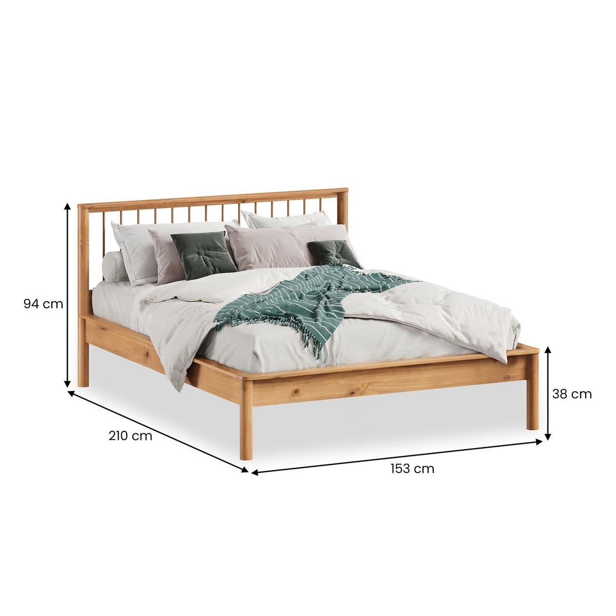 DOPPELBETT MASSIVHOLZ APOANA 140x200 cm Eiche - Eichefarben, Holz (140/200cm) - IDIMEX