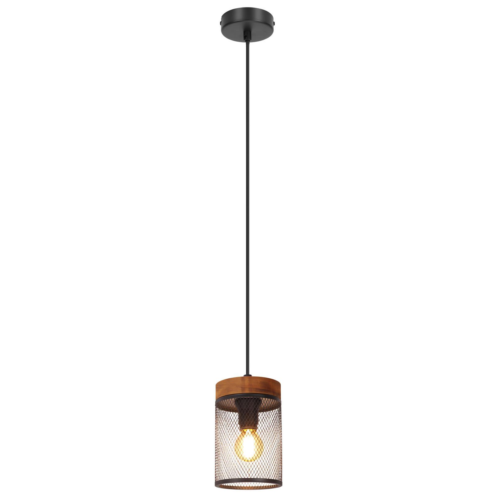 PENDELLEUCHTE Ylenli 10/10/150 cm - Schwarz, Holz/Metall (10/10/150cm) - ZMH