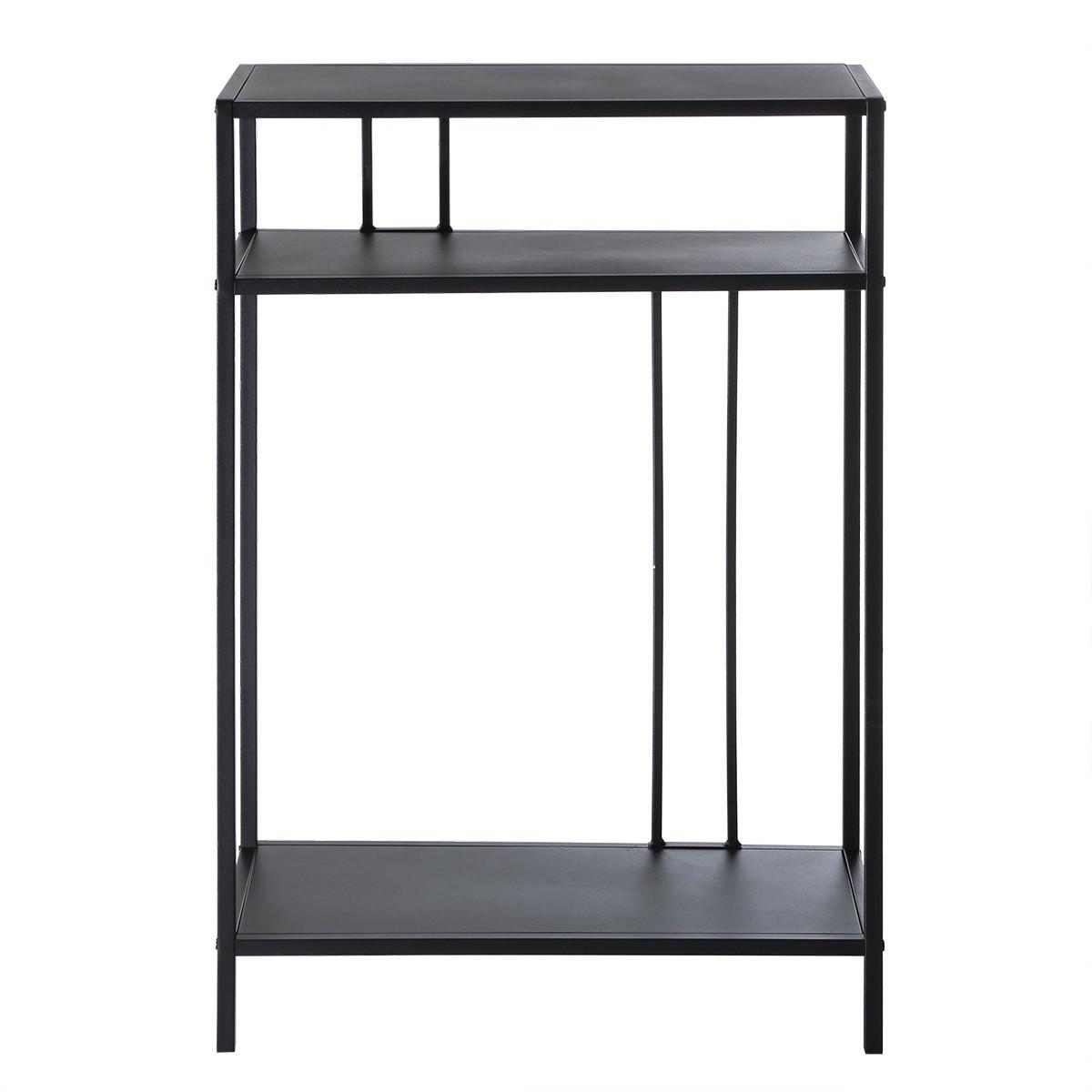 HOHE Konsole aus schwarzem Metall 30/90/60 cm - Schwarz, Metall (35.5/30/90cm) - Calicosy