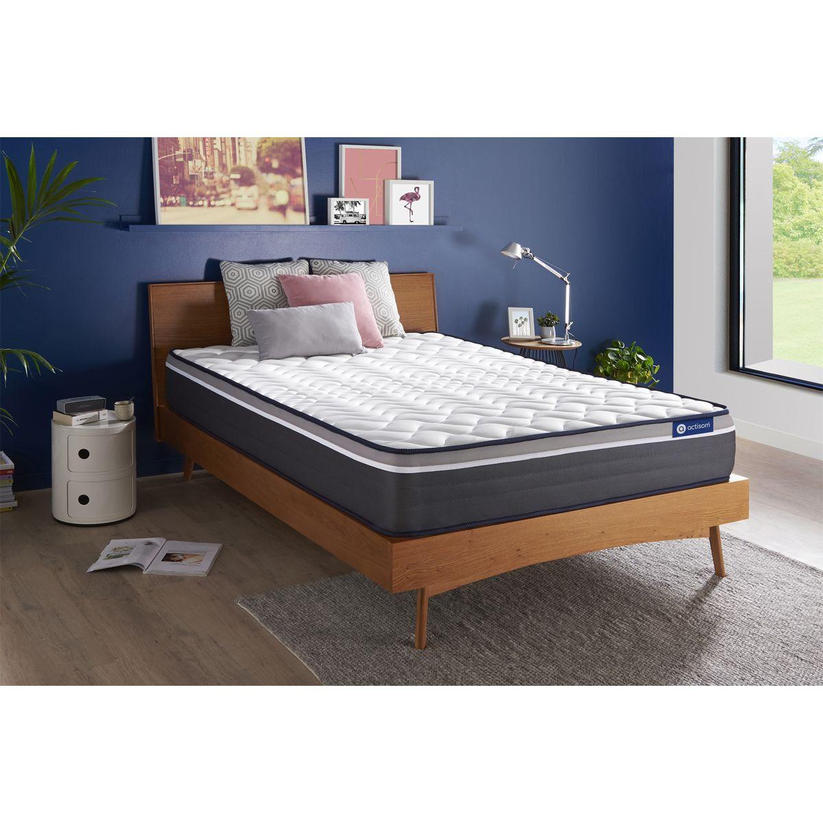 MATRATZE Actiflex plus Taschenfederkern und Memory-Schaum 200 x 200 cm h4 - Weiß, Textil (200/200cm) - ACTISOM