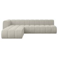 ECKSOFA modulares Sofa Darnel-L2 - 296x177x70 cm Creme - Hellgrau/Creme, Holzwerkstoff/Textil (296/177cm) - ALTDECOR