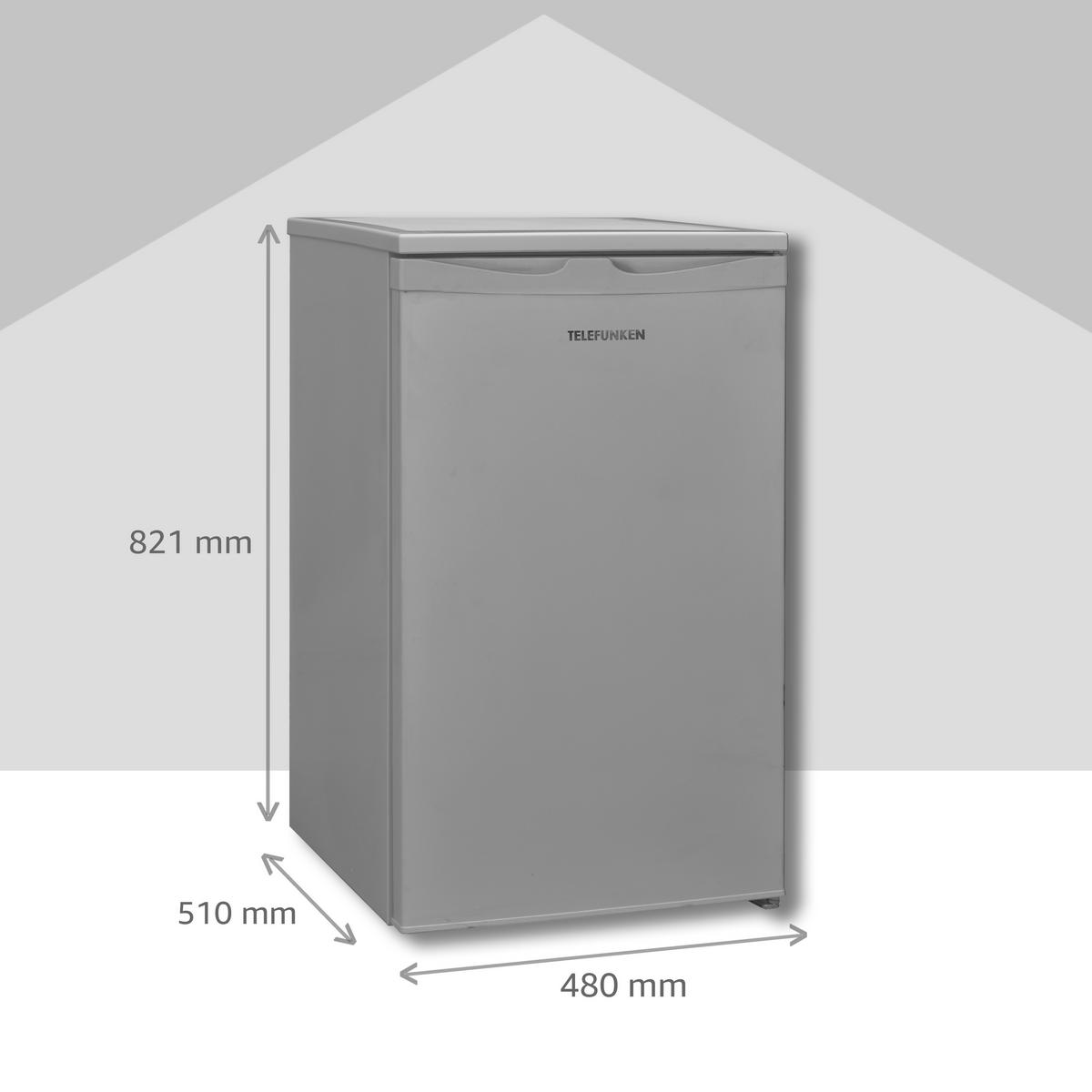 GEFRIERSCHRANK, 63 Liter Nutzinhalt, 4-Sterne, klein, leise, silber, CF-34-101-S - Silberfarben, Kunststoff/Metall (48/82.1/51cm) - Telefunken