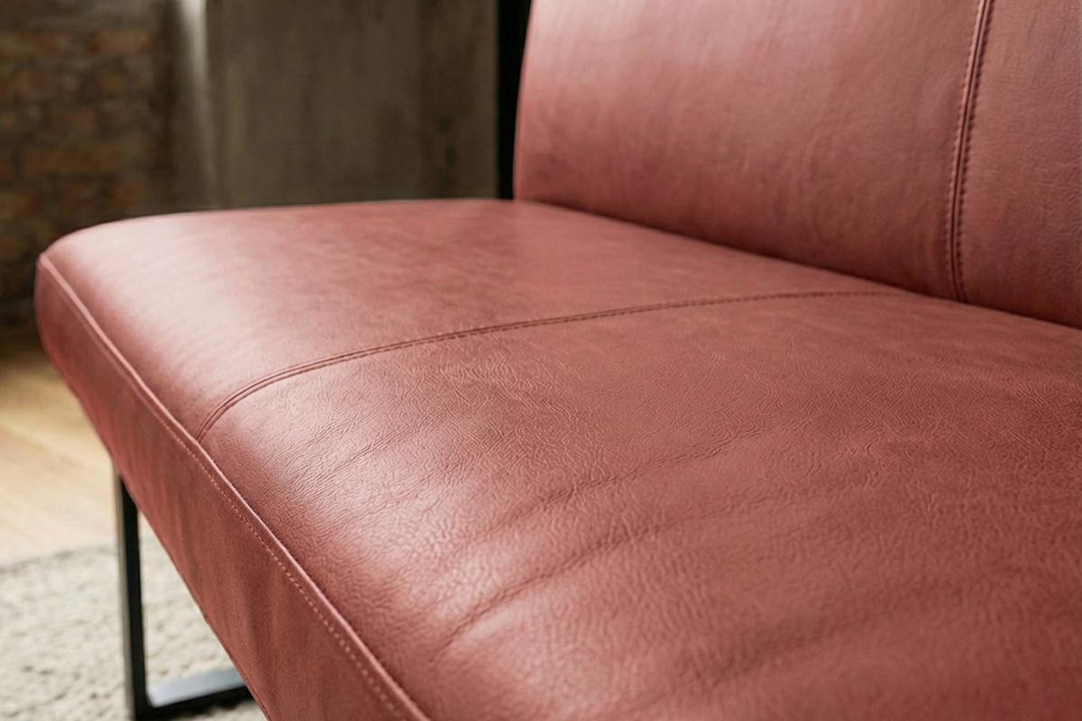 ESSZIMMERBANK ELEEN Rot Leder - Rot, Leder (223/85/69cm) - KAWOLA