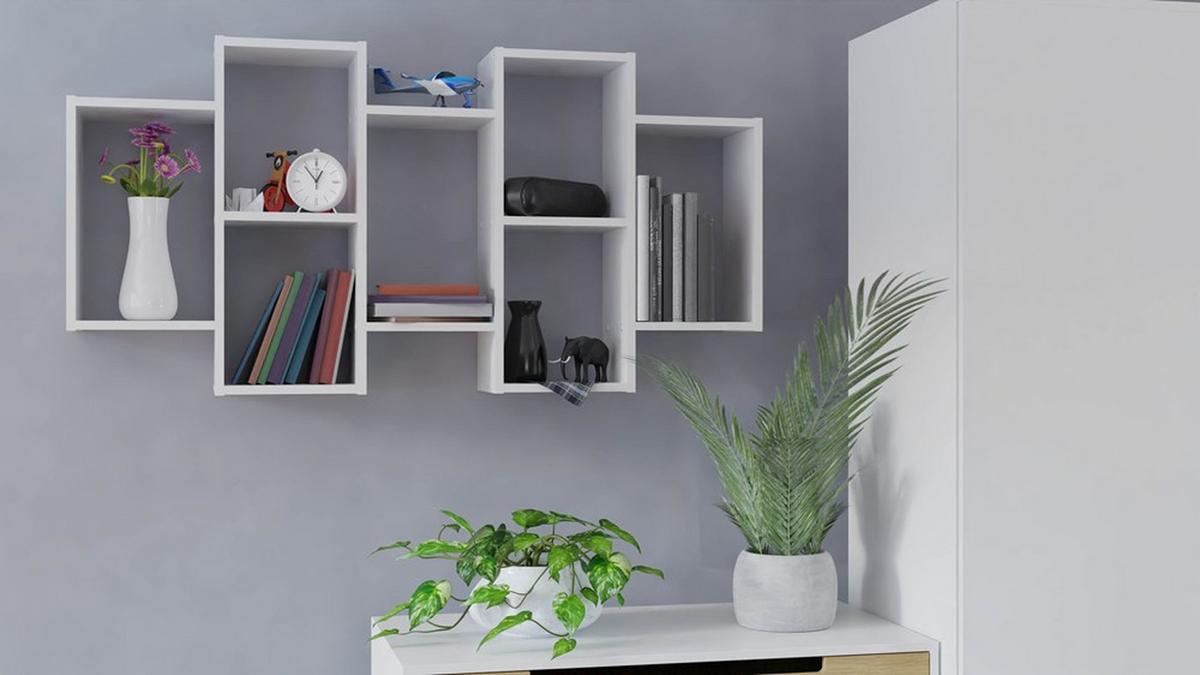 WANDREGAL Weiß 130/65/20 - Weiß, Holzwerkstoff (130/65/20cm) - RAUMHIRSCH FURNITURE