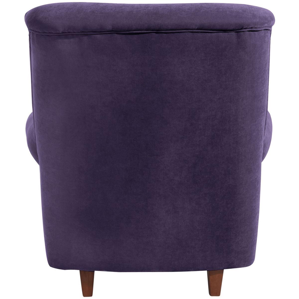 HOCHLEHNSESSEL Katrin Bezug Veloursstoff Buche nussbaum dunkel / violett - Lila, Kunststoff (91/98/90cm) - 58aufmkessel