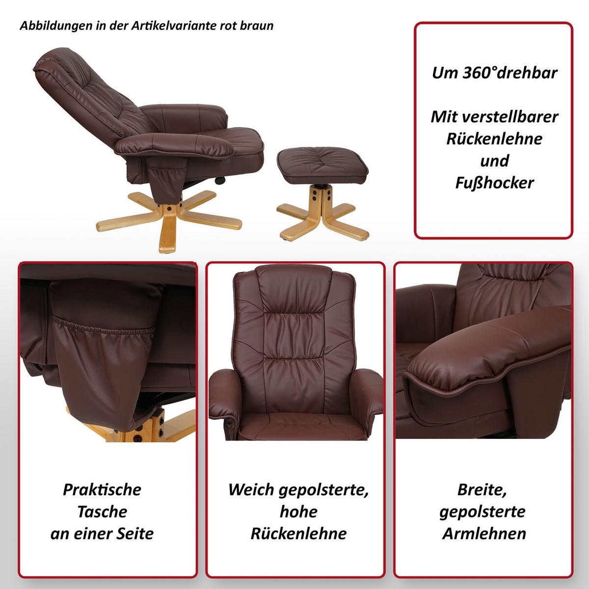 RELAXSESSEL MIT HOCKER Schwarz - Schwarz, Textil (80/100/105cm) - MCW