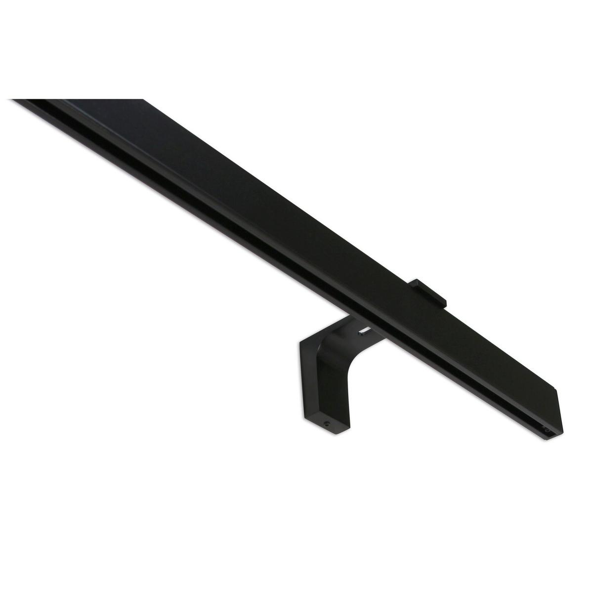 GARDINENSCHIENE Innenlauf auf Maß 1-läufig Schwarz - Serie Loft - Schwarz, Metall (270cm) - Deco-Raum
