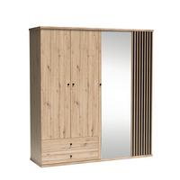 DREHTÜRENSCHRANK Caya mit drei Türen und Schubladen, 200 cm - Eiche Artisan, Holzwerkstoff (200/213/60cm) - Beautysofa