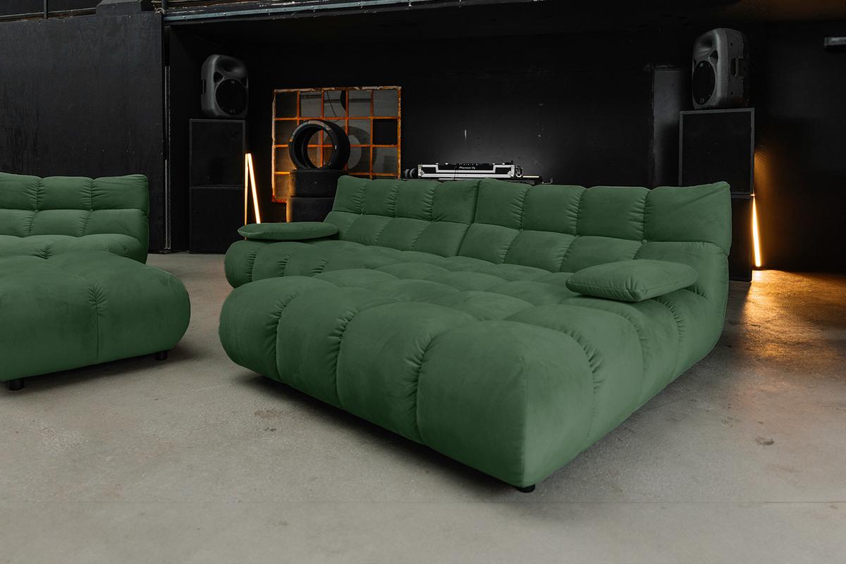SITZGRUPPE VIVIEN 3ER SET Smaragdgrün Velvet (1er-Set) - Smaragdgrün, Kunststoff/Textil (359/85/510cm) - KAWOLA