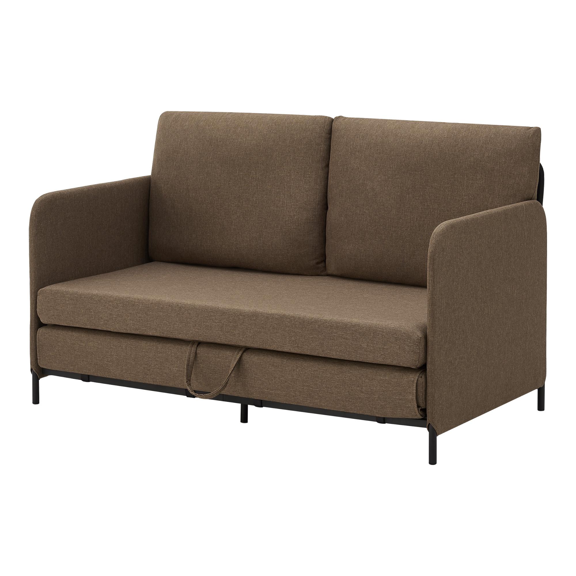 SCHLAFSOFA Soini - Braun, Textil/Metall (125/78/67cm) - [en.casa]