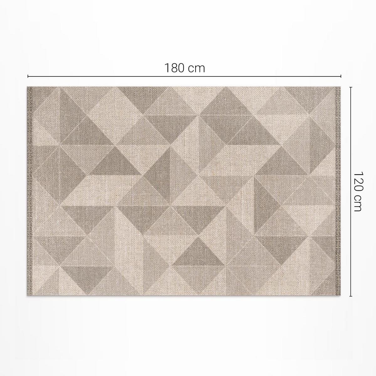 TEPPICH 120x180 cm Dreiecke und Quadrate Stoffimitation - Hellbraun, Kunststoff (120/180cm) - Wallfluent