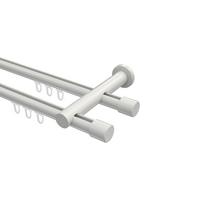 GARDINENSTANGE INNENLAUF Platon Santo 520 cm (geteilt in 4 x 130 cm), 2-läufig, 20 mm Ø Weiß - Weiß, Metall (520cm) - INTERDECO