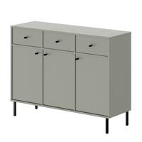 KOMMODE FLOW 124/41/95 cm, 3 Schublade(n), Eukalyptus - Eukalyptusholzfarben, Holzwerkstoff/Metall (124.5/95/40.8cm) - Idohome
