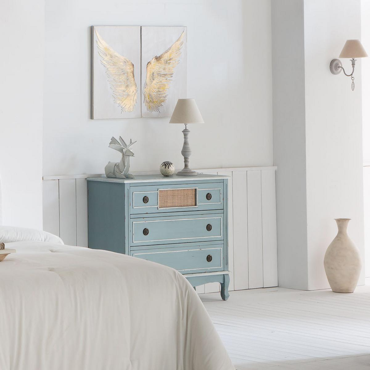 KOMMODE aus Holz 90x38x80 blauem - Blau, Holzwerkstoff (90/80/38cm) - Wanderlust