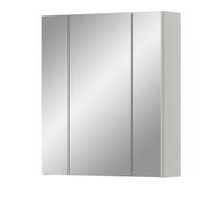 SPIEGELSCHRANK weiß Badschrank, Badschrank 3-türig 60 x 70 cm hängend - Weiß Hochglanz/Weiß, Glas/Holzwerkstoff (60/70/18cm) - Inn.Furn