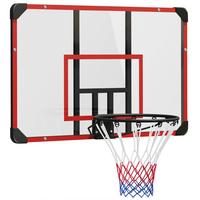 BASKETBALLKORB, Basketballbrett mit Korb, Wandmontage, für Outdoor, Stahl - Rot, Metall (61/113cm) - SPORTNOW