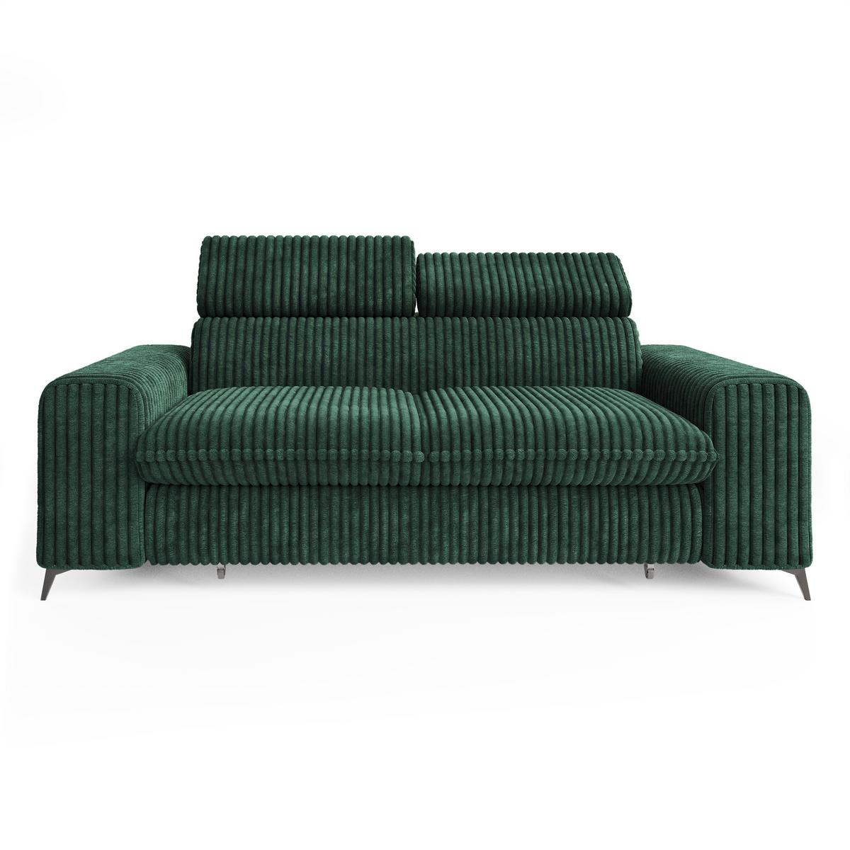 BETTSOFA BENETE Grün Cordstoff mit Schlaffunktion - Grün, Holz/Textil (191/89/92cm) - MASSENO