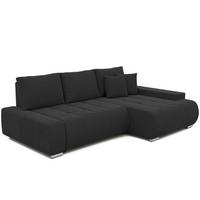 ECKSOFA NIKO Rechts, mit Schlaffunktion und Bettkasten, Anthrazit - Anthrazit, Textil (227/153cm) - Idohome