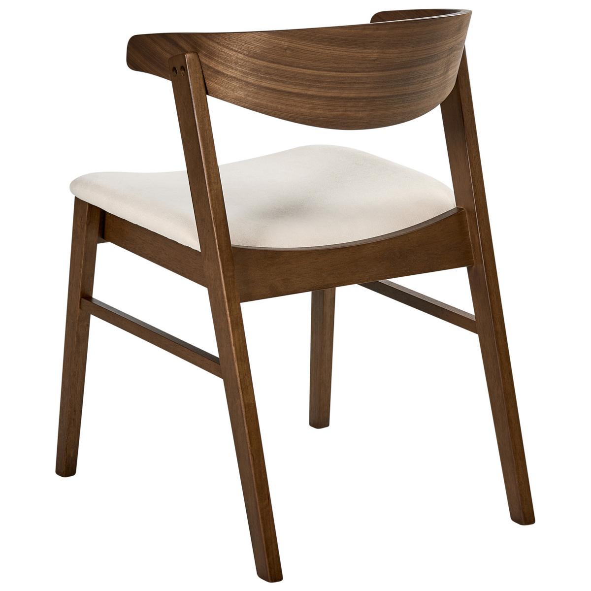 ESSZIMMERSTUHL 2er Set Stoff Braun/Cremeweiß Lilly - Creme/Braun, Holz/Textil (49/73/59cm) - Beliani