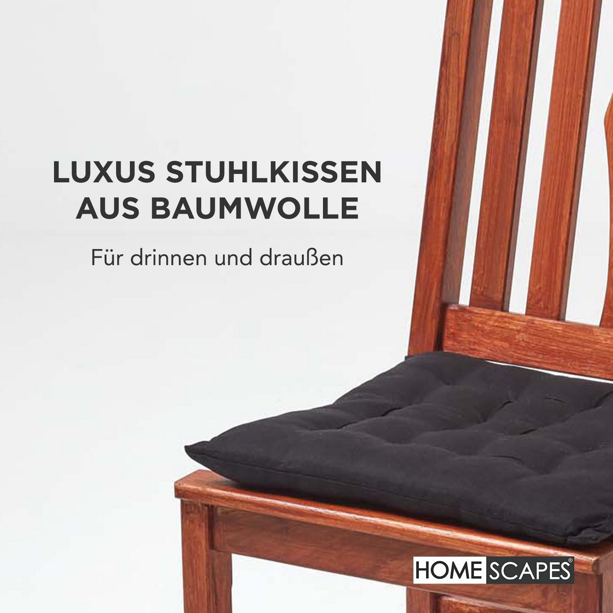 STUHLKISSEN 6er-Set schwarz 40/40/6,5 cm - Schwarz, Textil (40/40/6.5cm) - Homescapes
