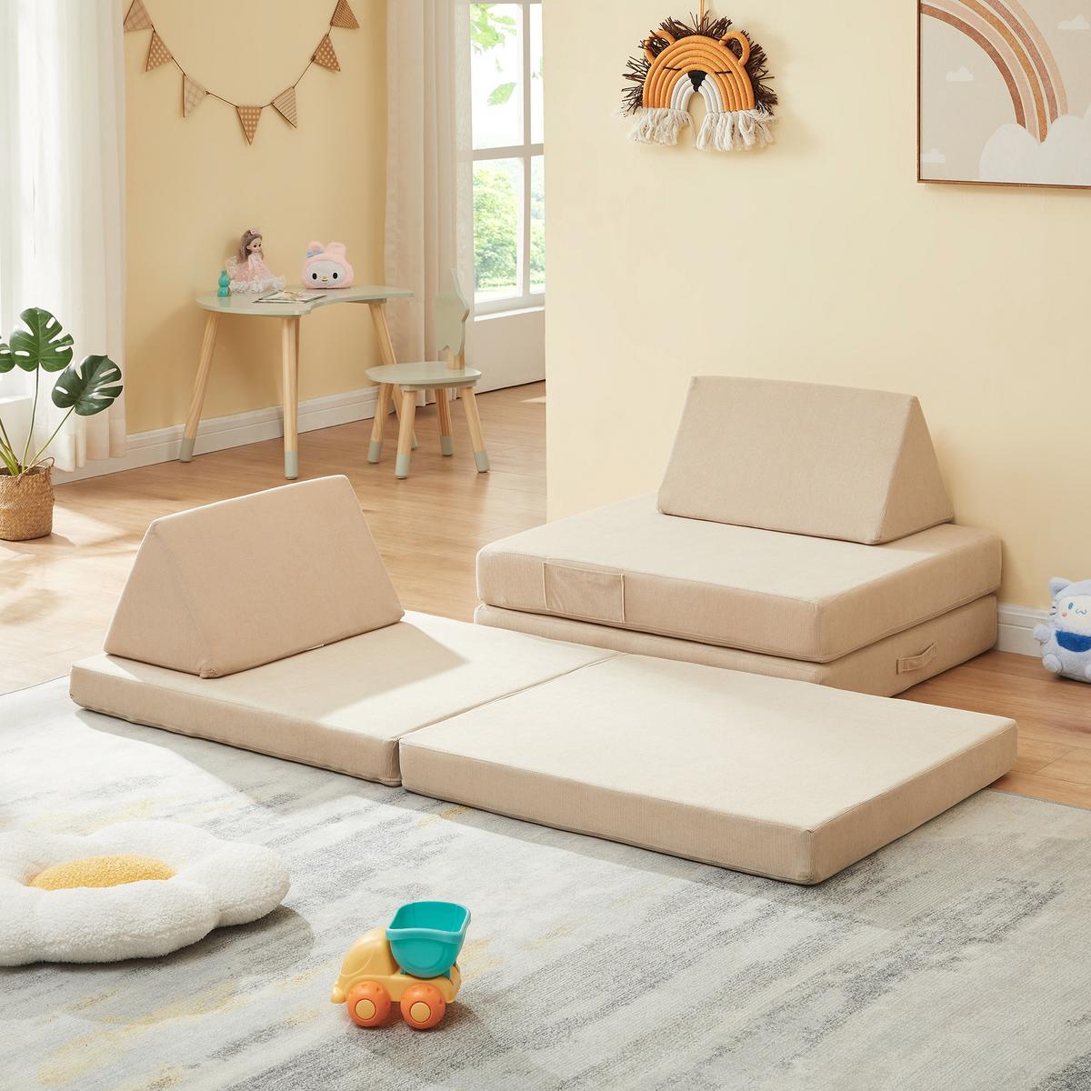 SPIELSOFA Norhulta - Beige, Textil (150/46/66cm) - [en.casa]