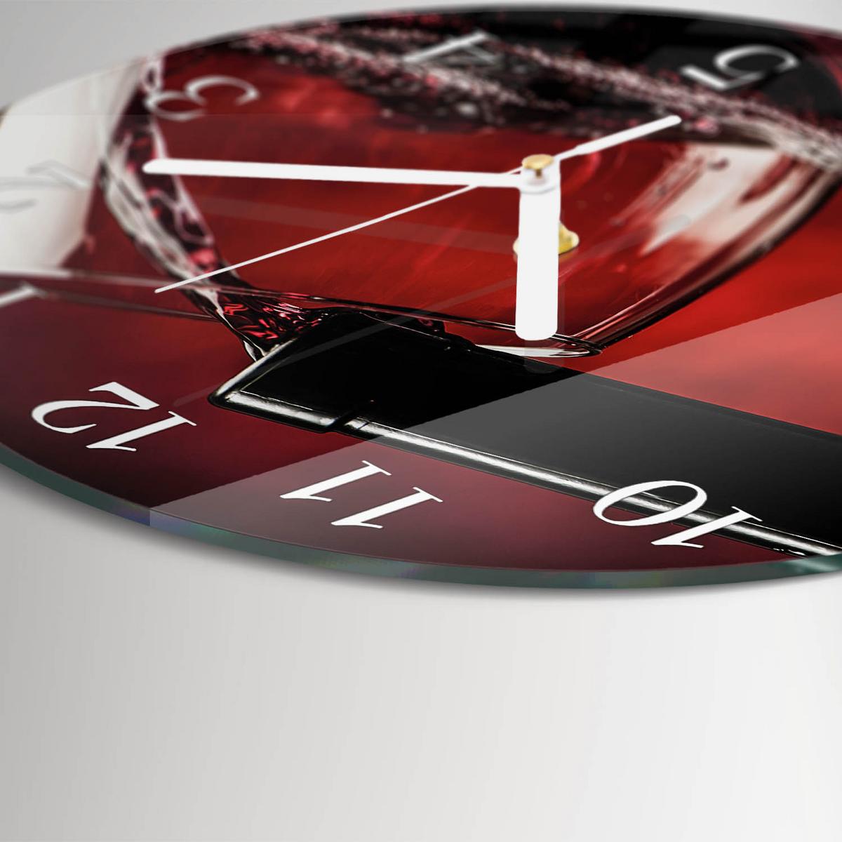 WANDUHR aus Glas Ø30 cm - Weinglas - Rot, Glas (30/30/0.4cm) - TULUP