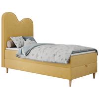 BOXBETT FLOW 90/180 Gelb Velvet - H3 - Gelb, Holz/Textil (90/180cm) - MKS
