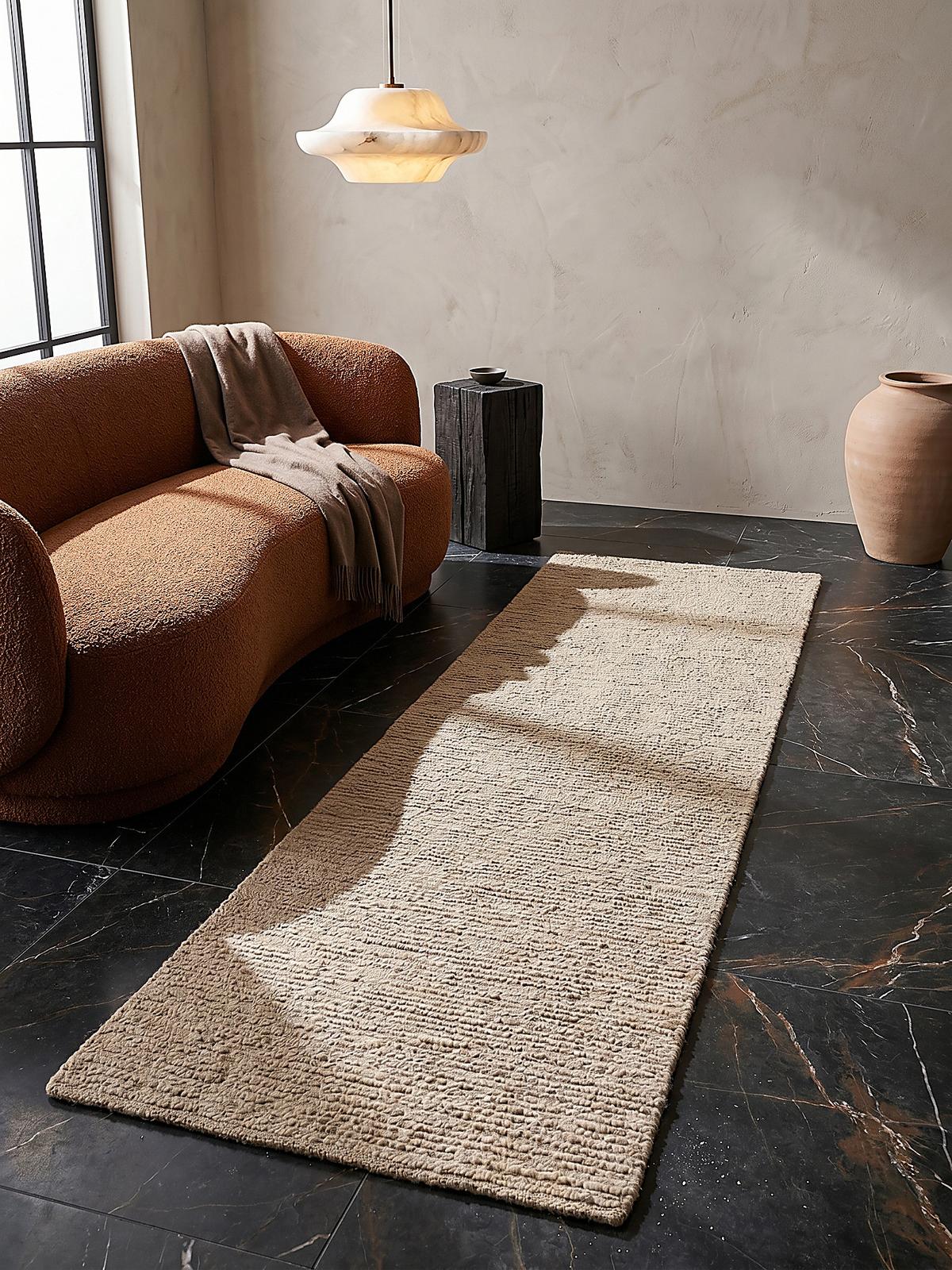 WOLLTEPPICH ALNE, einfarbig, Natur, 80 x 230 cm - Beige, Textil (230/80cm) - KADIMA DESIGN