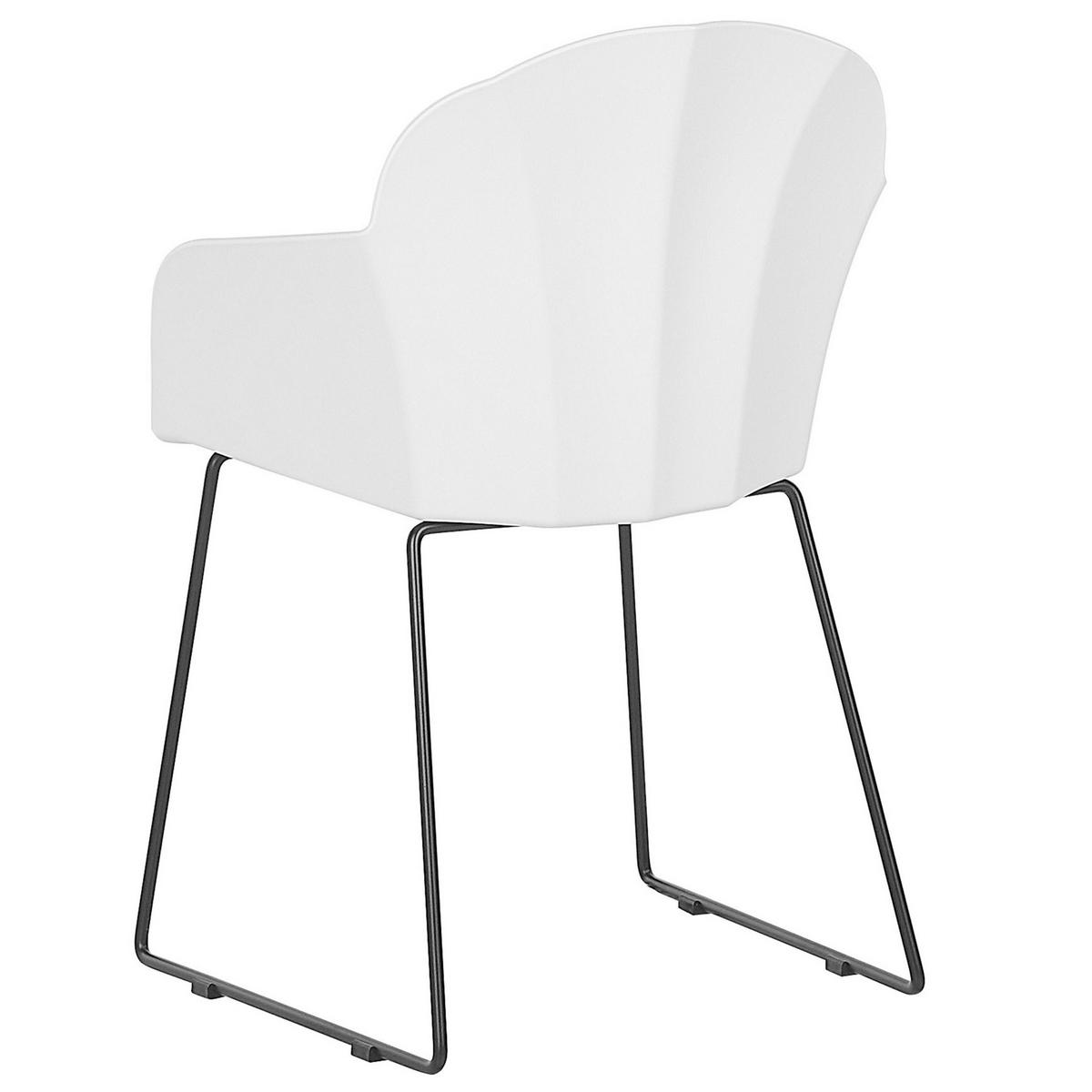 ESSZIMMERSTUHL 2er-Set Kunststoff Weiß Sylva - Weiß, Kunststoff/Metall (58/85/54cm) - Beliani