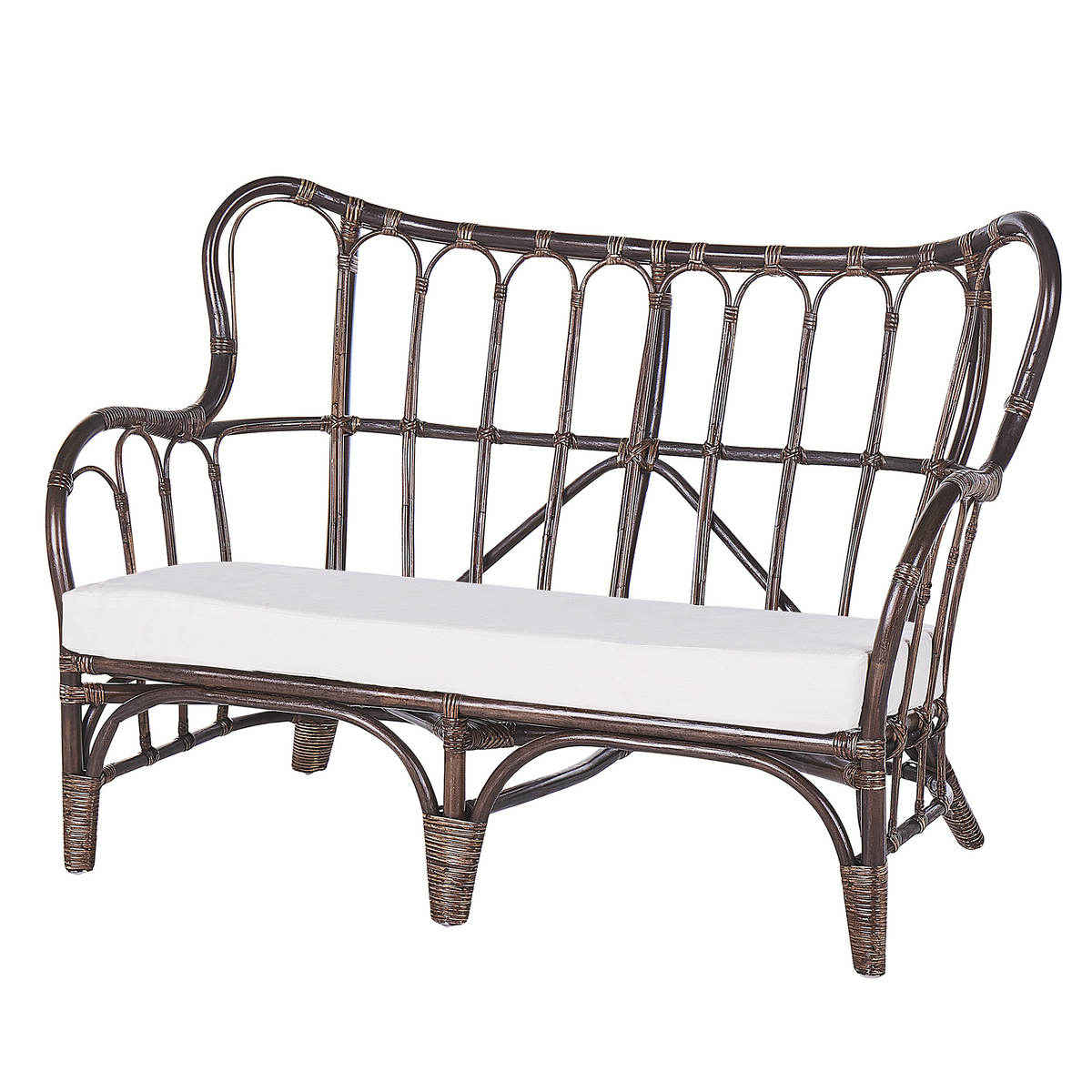 GARTENMÖBEL-SET 4-sitzer Rattan Braun Brindisi - Braun, Naturmaterialien - Beliani