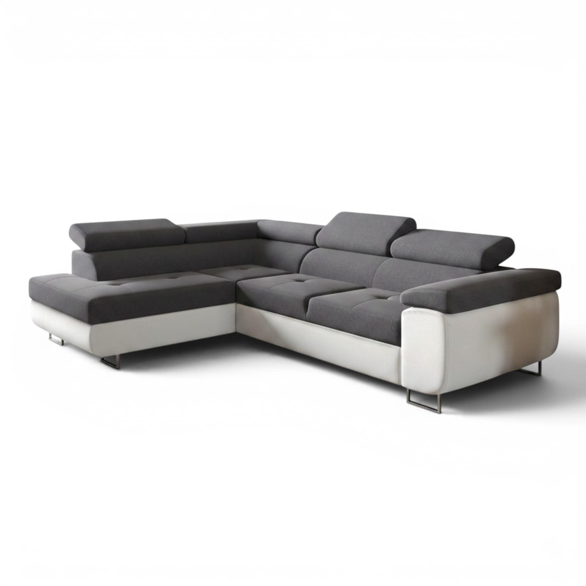 ECKSOFA Jade Mit Schlaffunktion - Dunkelgrau, Holzwerkstoff/Textil (202/275cm) - Fun Möbel