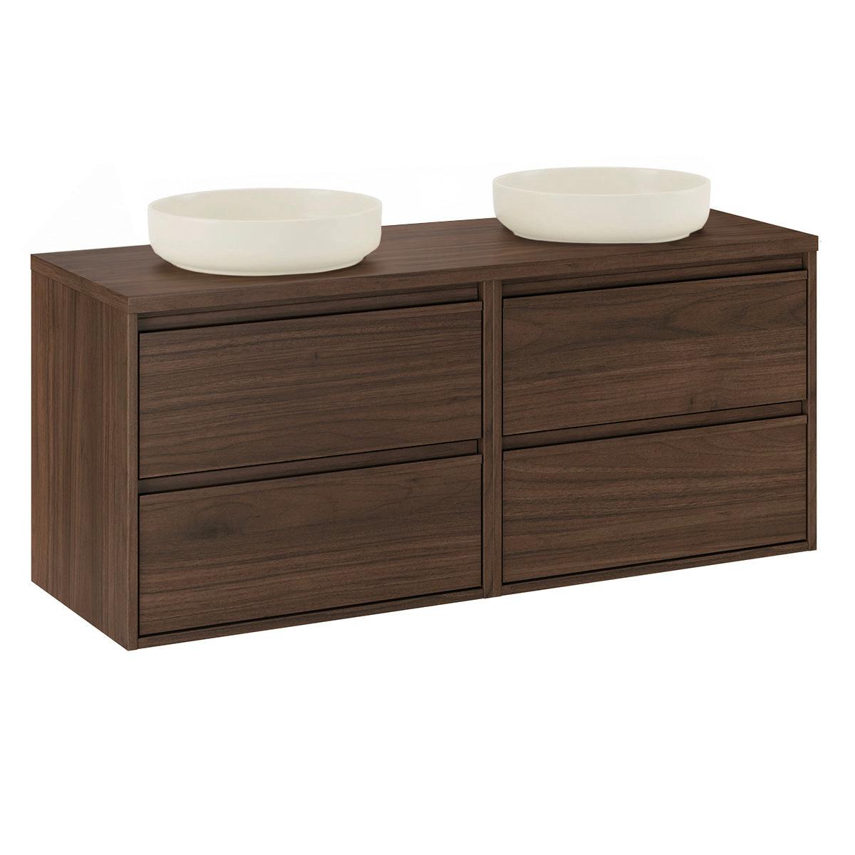DOPPELWASCHTISCH 120cm Edmé Dunkles Holz - Braun, Holzwerkstoff (120/52.2/46cm) - Petits-meubles