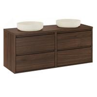 DOPPELWASCHTISCH 120cm Edmé Dunkles Holz - Braun, Holzwerkstoff (120/52.2/46cm) - Petits-meubles