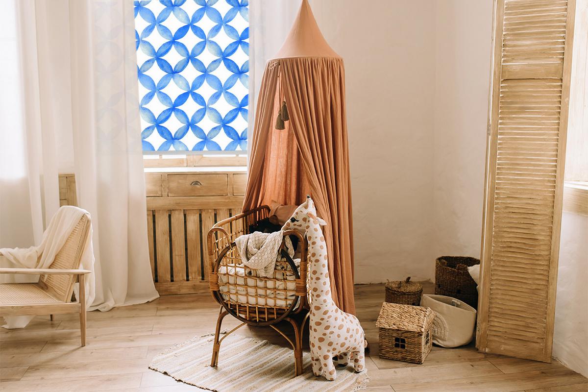 INNENROLLO - Fensterrollo - Rollo - 80x180 cm - Sternmuster - Blau, Kunststoff (80/180/0.5cm) - TULUP