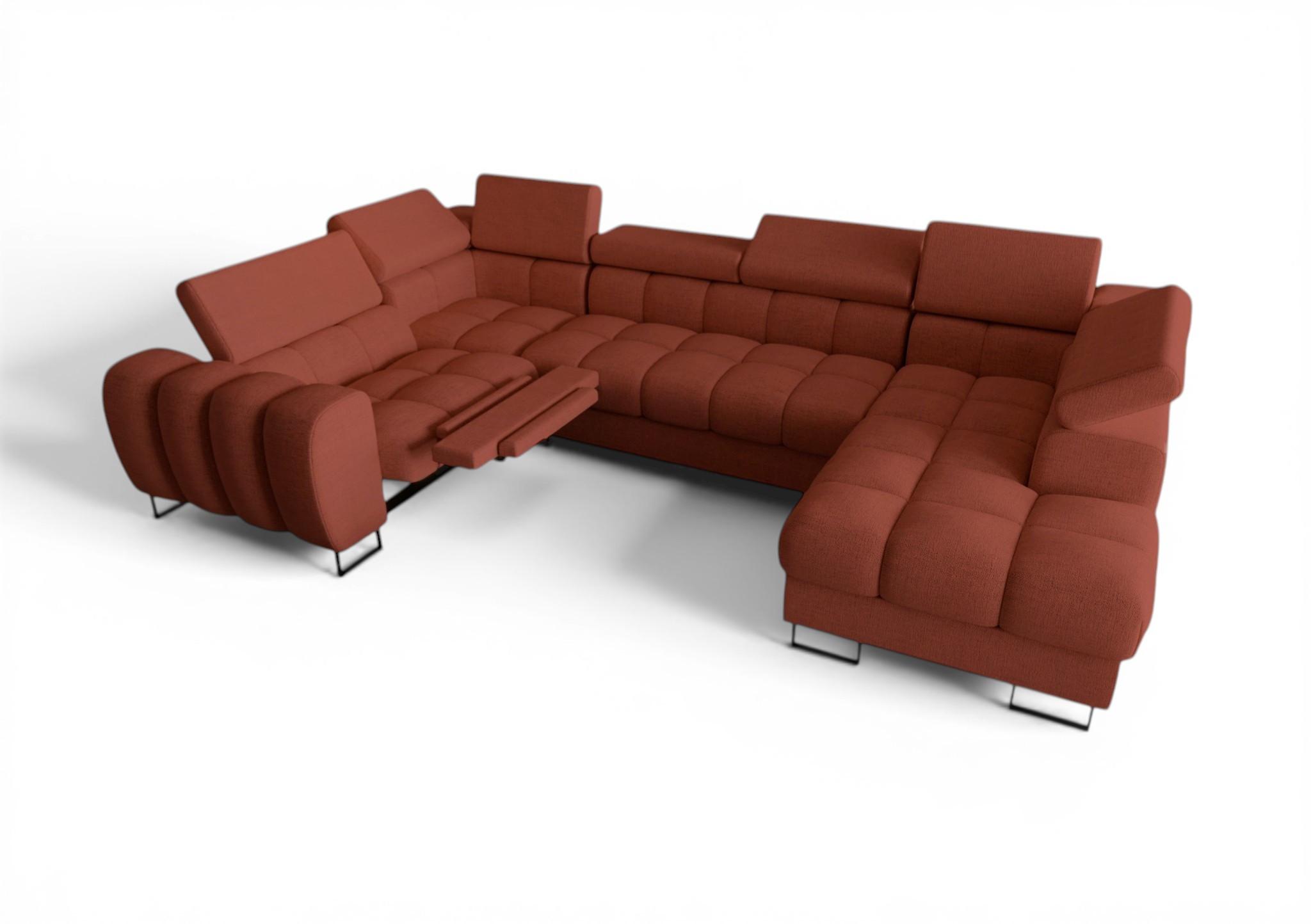 WOHNLANDSCHAFT Bastien Relax - Rot, Holzwerkstoff/Textil (350/95/198cm) - Fun Möbel