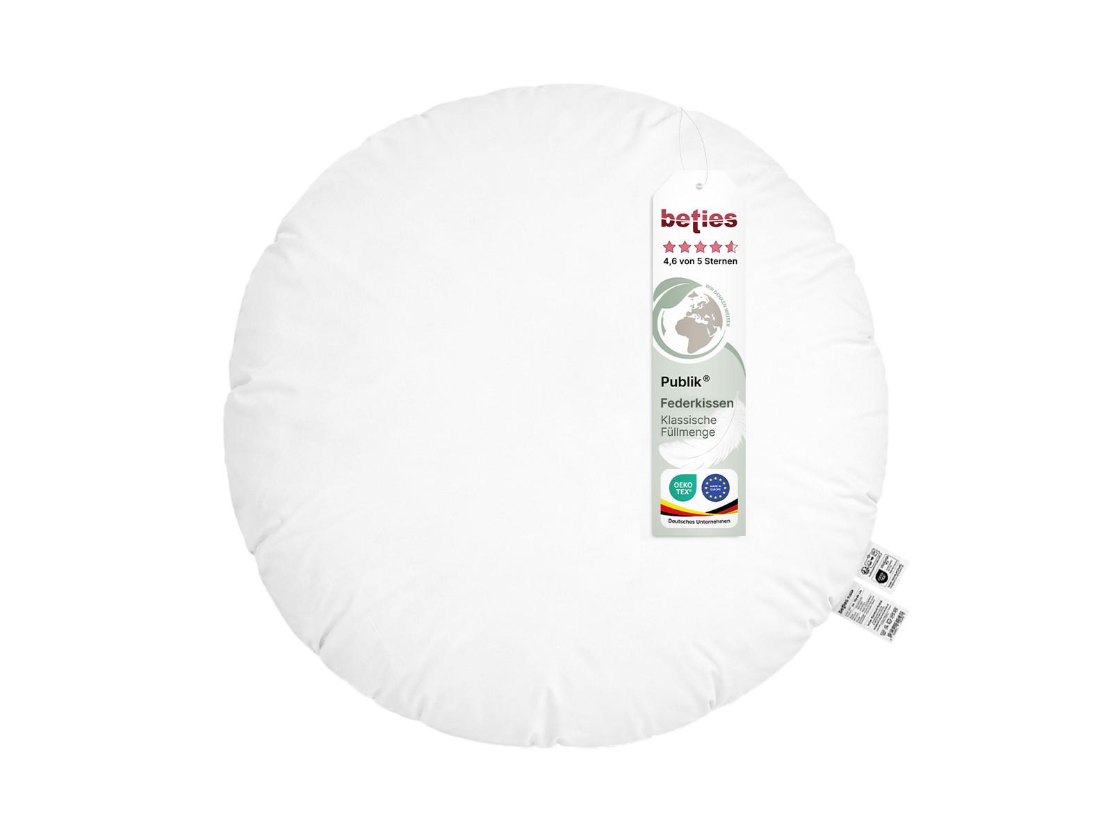 FEDERKISSEN Publik rund 80 cm Ø - Creme, Textil (80/80cm) - beties Heimtextil