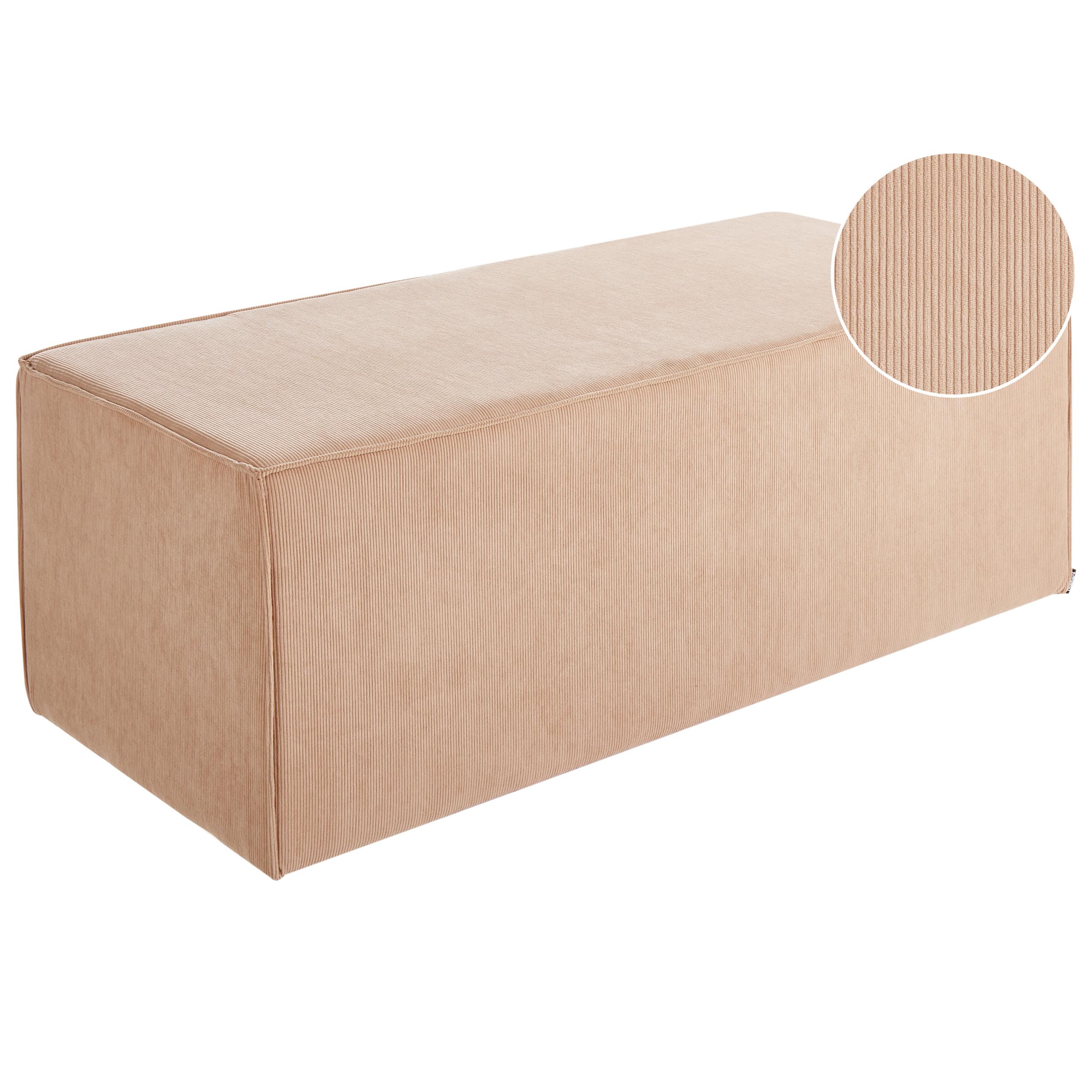 POUF Cord Beige Vinita - Beige, Textil (120/43/55cm) - Beliani