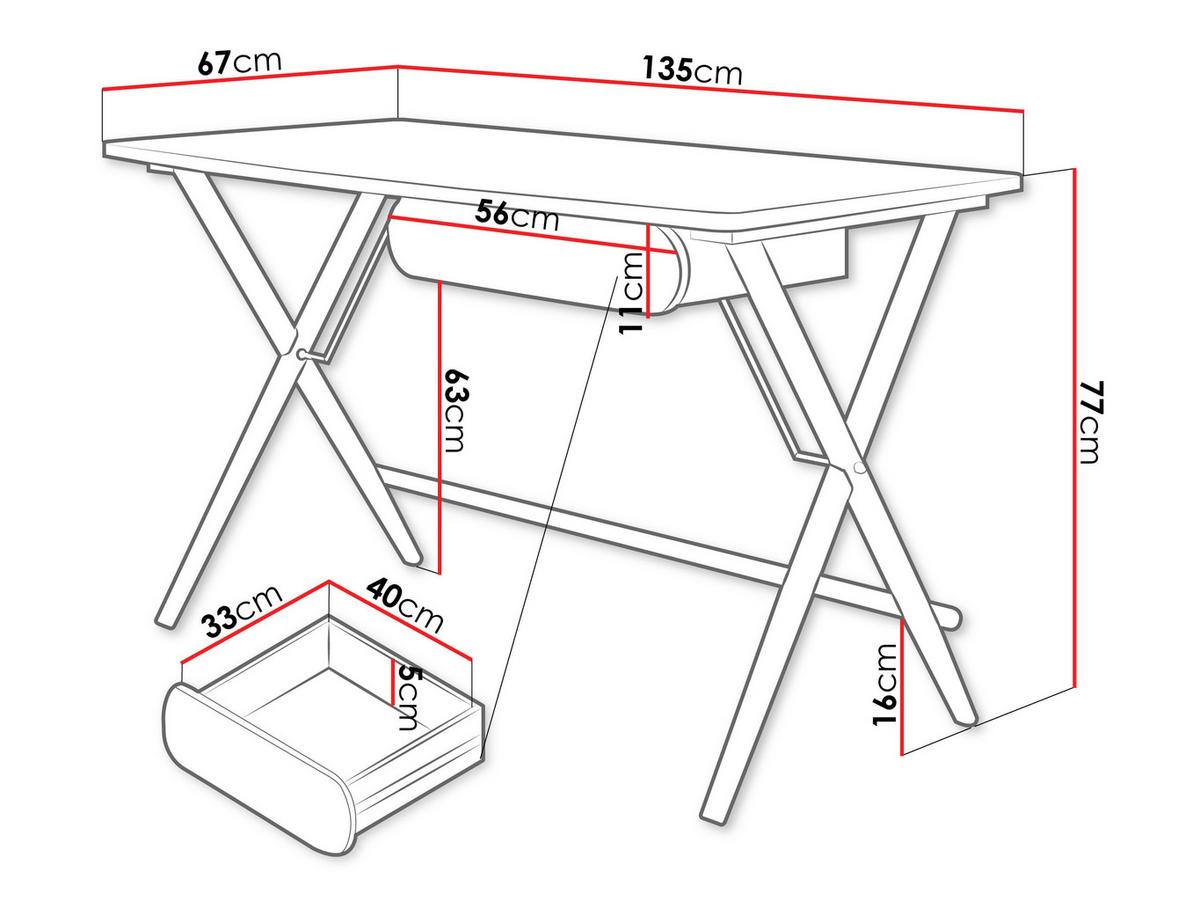 SCHREIBTISCH Match 1S MW01 - Eichefarben/Weiß, Holz/Holzwerkstoff (135/67/77cm) - MIRJAN24