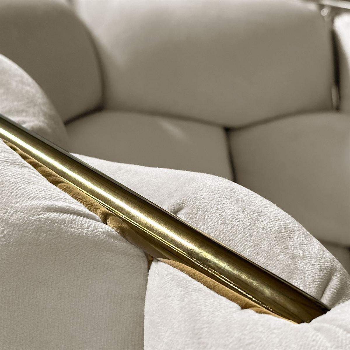 ARMLEHNENSTUHL BLOSSOM - Beige/Goldfarben, Textil (65/80/58cm) - Lookway