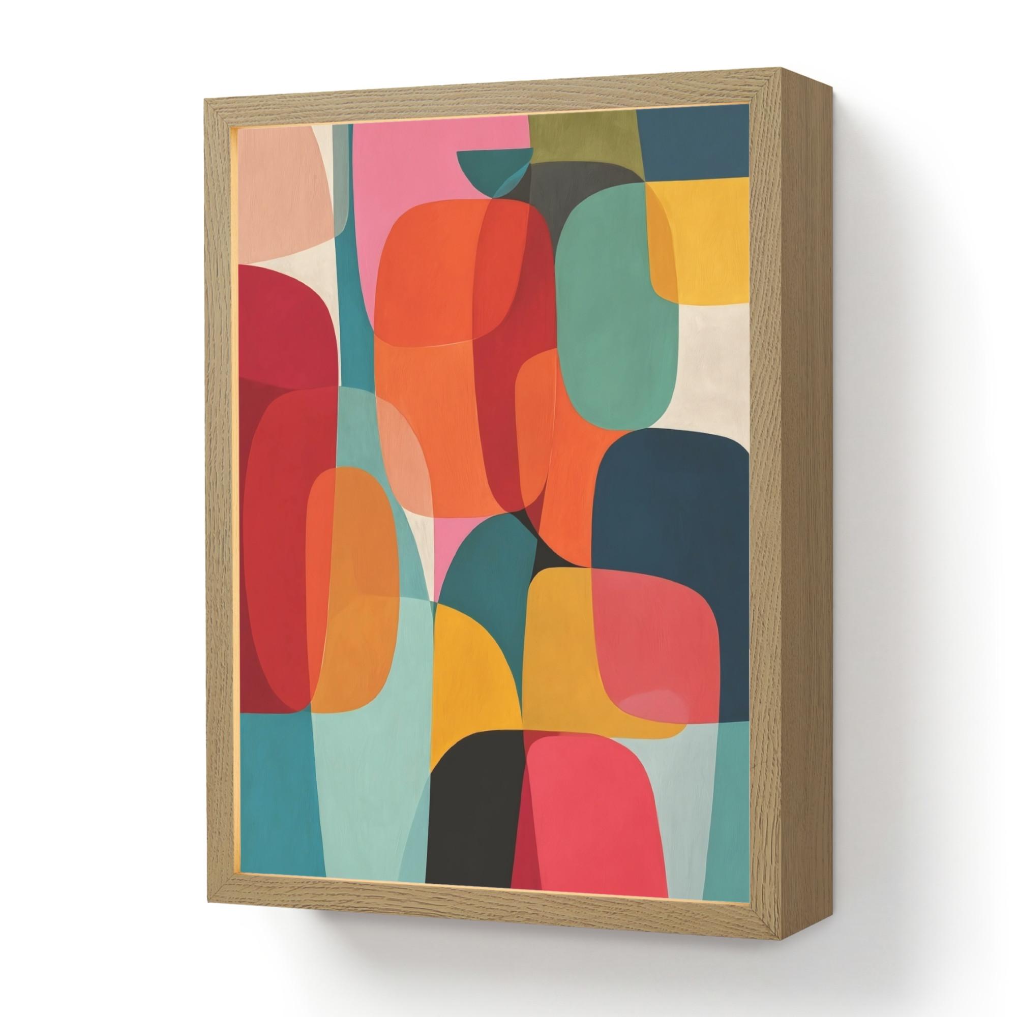 WANDLEUCHTE MIT AKKU Formen - Bunt - Abstrakt - Flugzeuge 30x40 cm - Multicolor, Holzwerkstoff (30/40/8cm) - OnlyWow