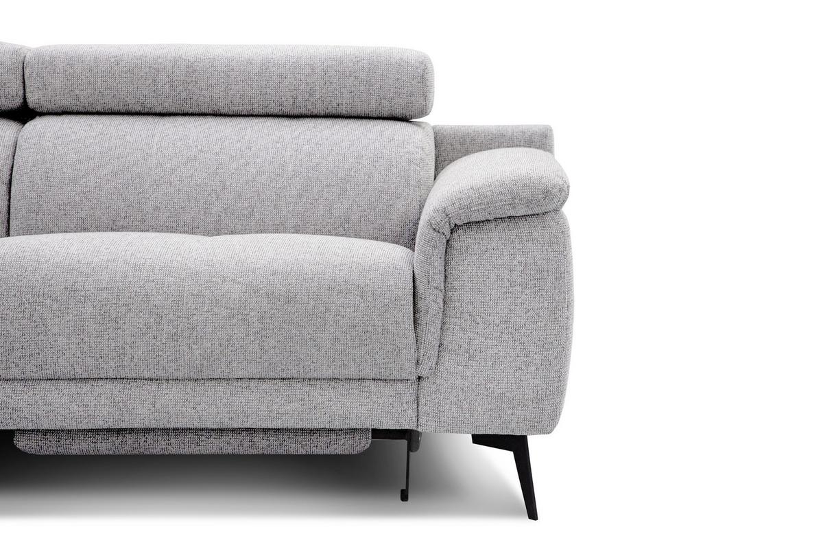 ECKSOFA FIERO 5-Sitzer mit 1 Relaxfunktion, hellgrau - Hellgrau, Holzwerkstoff/Textil (228/290cm) - Wozimo