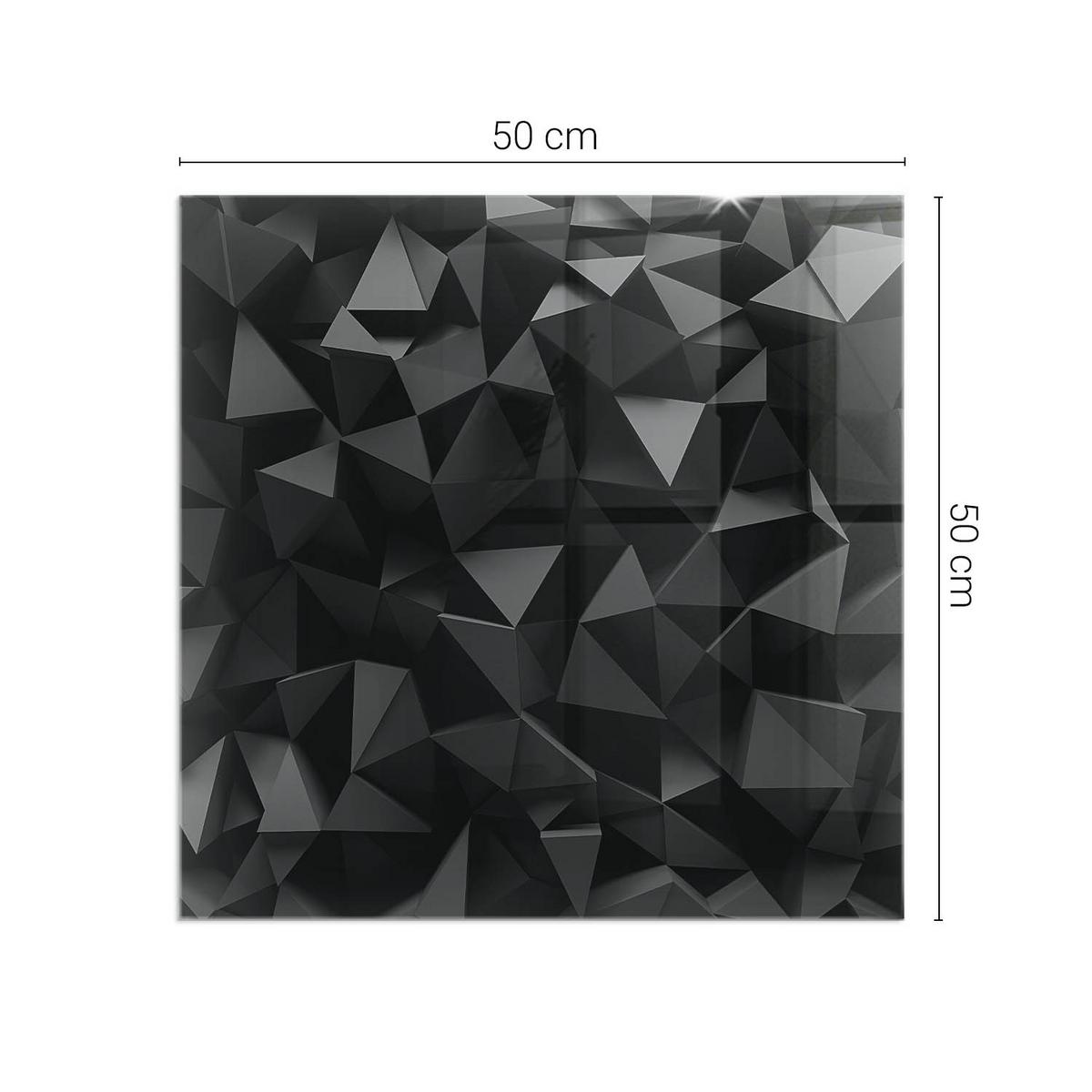 GLASPLATTE für Kamin 50x50 cm - Schwarz, Glas (50/50/0.4cm) - TULUP