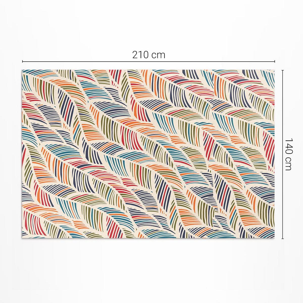 TEPPICH 140x210 cm Bunte Abstrakte Boho Blätter - Multicolor, Kunststoff (140/210cm) - Wallfluent