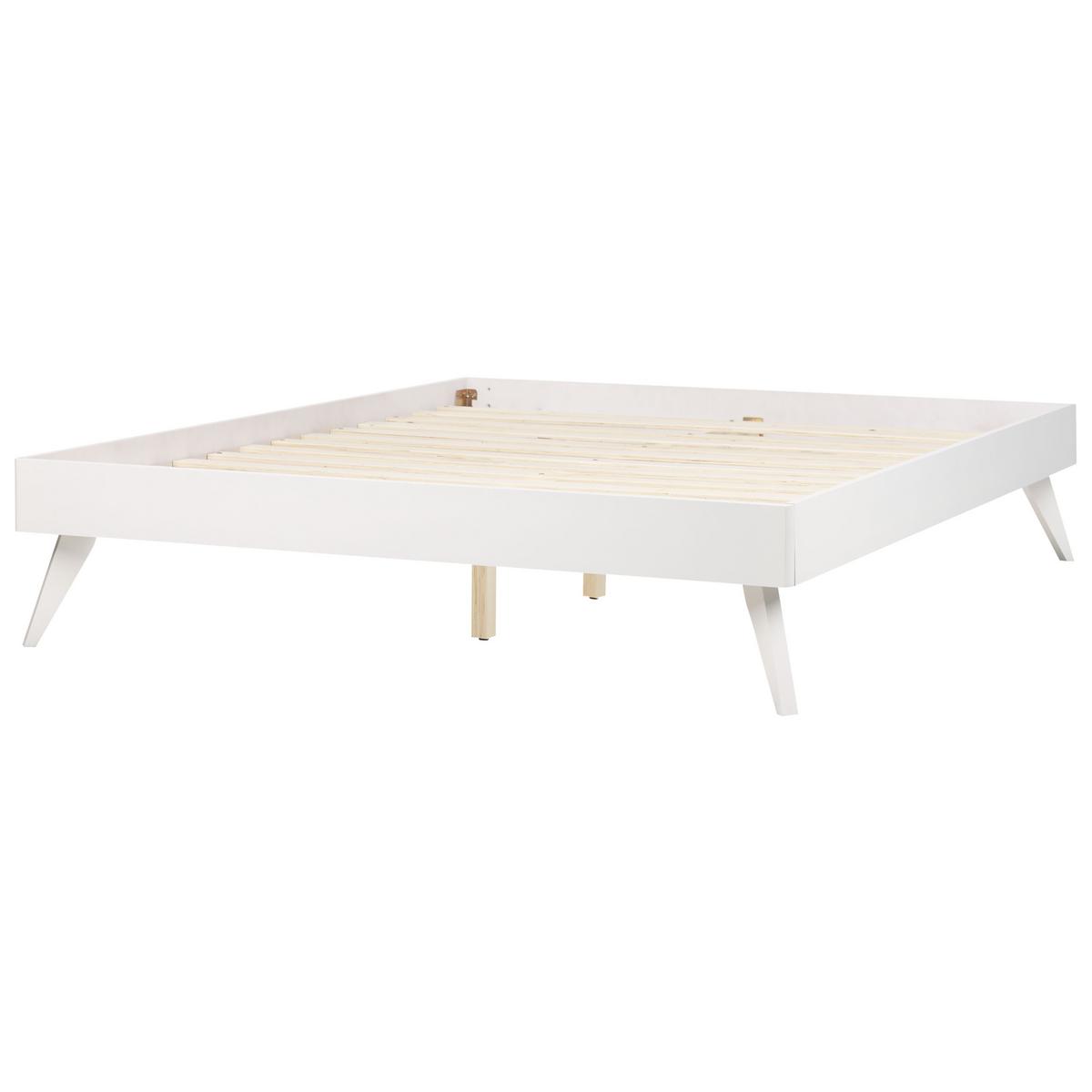 BETT mit Lattenrost 160/200 cm Weiß Berric - Weiß, Holzwerkstoff (160/200cm) - Beliani