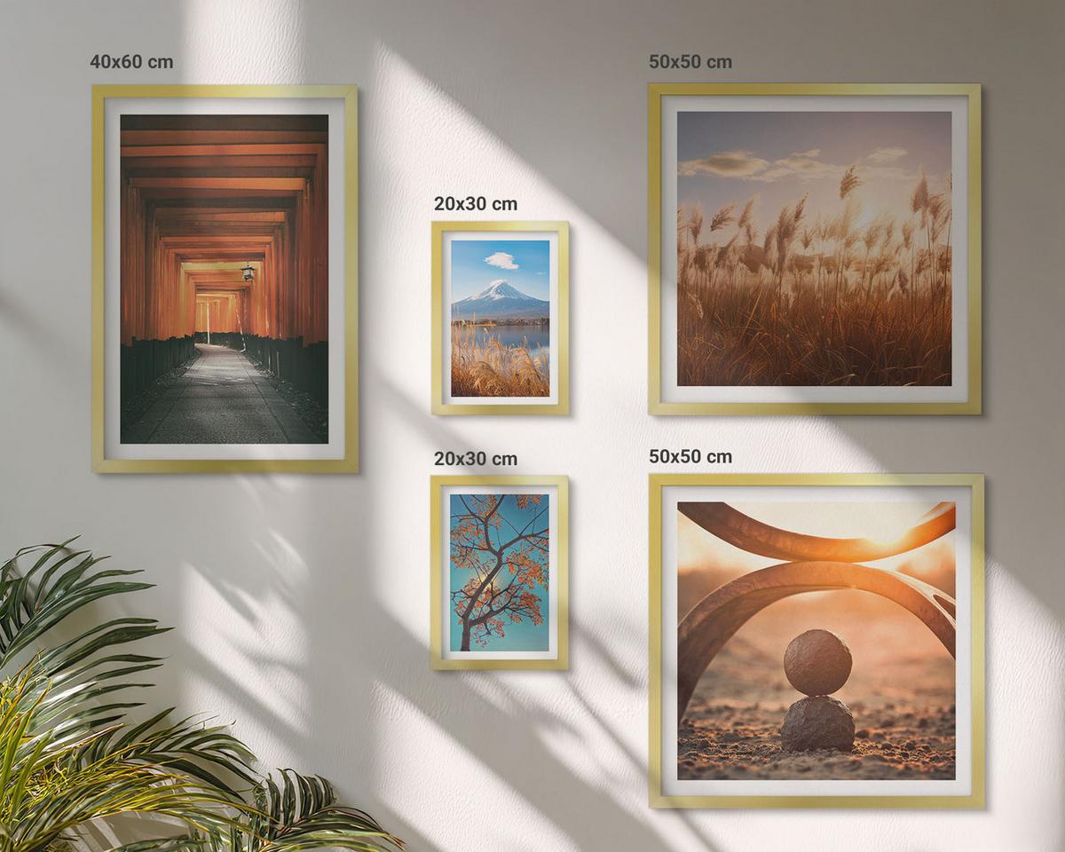 BILDER SET 5er Set - 50x50 cm & 20x30 cm & 40x60 cm Goldrahmen - Architektur der Küstenstädte - Goldfarben, Kunststoff (40/60cm) - TULUP